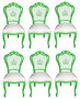 Pomp��s by Casa Padrino Luxus Barock Esszimmerst�hle Wei� / Gr�n - Pomp��se Barock St�hle designed by Harald Gl��ckler - 6 Esszimmerst�hle - Barock Esszimmerm�bel