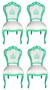 Pomp��s by Casa Padrino Luxus Barock Esszimmerst�hle Wei� / Gr�n - Pomp��se Barock St�hle designed by Harald Gl��ckler - 4 Esszimmerst�hle - Barock M�bel