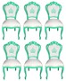 Pomp��s by Casa Padrino Luxus Barock Esszimmerst�hle Wei� / Gr�n - Pomp��se Barock St�hle designed by Harald Gl��ckler - 6 Esszimmerst�hle - Barock M�bel