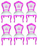 Pomp��s by Casa Padrino Luxus Barock Esszimmerst�hle Wei� / Magenta - Pomp��se Barock St�hle designed by Harald Gl��ckler - 6 Esszimmerst�hle - Barock Esszimmerm�bel