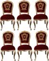 Pomp��s by Casa Padrino Luxus Barock Esszimmerst�hle mit Krone Bordeauxrot / Gold - Pomp��se Barock St�hle designed by Harald Gl��ckler - 6 Esszimmerst�hle