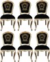 Pomp��s by Casa Padrino Luxus Barock Esszimmerst�hle mit Krone Schwarz / Gold - Pomp��se Barock St�hle designed by Harald Gl��ckler - 6 Esszimmerst�hle