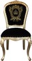 Pomp��s by Casa Padrino Luxus Barock Esszimmerst�hle mit Krone Schwarz / Gold - Pomp��se Barock St�hle designed by Harald Gl��ckler - 6 Esszimmerst�hle