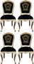 Pomp��s by Casa Padrino Luxus Barock Esszimmerst�hle mit Krone Schwarz / Gold - Pomp��se Barock St�hle designed by Harald Gl��ckler - 4 Esszimmerst�hle