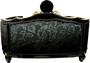 Pomp��s by Casa Padrino Luxus Barock Hunde & Katzenbett Deluxe Schwarz Bouquet Muster / Gold von Harald Gl��ckler