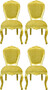 Pomp��s by Casa Padrino Luxus Barock Esszimmerst�hle Gold Bouquet Muster / Gold - Pomp��se Barock St�hle designed by Harald Gl��ckler - 4 Esszimmerst�hle - Barock Esszimmer M�bel