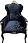 Pomp��s by Casa Padrino Luxus Barock Sessel Bergere Schwarz Muster / Gold - Pomp��ser Barock Sessel designed by Harald Gl��ckler