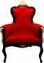 Pomp��s by Casa Padrino Luxus Barock Sessel Bergere Rot Muster / Gold - Pomp��ser Barock Sessel von Harald Gl��ckler