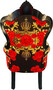 Pomp��s by Casa Padrino Luxus Barock Sessel Rosen Schwarz / Rot / Gold - Pomp��ser Barock Sessel designed by Harald Gl��ckler