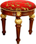 Pomp��s by Casa Padrino Luxus Barock Sitzhocker Rund Rot Muster / Braun Gold - Pomp��ser Barock Hocker designed by Harald Gl��ckler Hocker