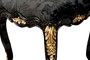 Pomp��s by Casa Padrino Luxus Barock Sitzhocker Eckig Schwarz Muster / Gold - Pomp��ser Barock Hocker designed by Harald Gl��ckler