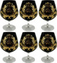 Pomp��s by Casa Padrino Luxus Cognacglas Set Schwarz / Gold  9 x H. 14,5 cm - Cognacgl�ser mit 24 Karat Vergoldung - Pomp��se Gl�ser designed by Harald Gl��ckler