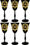 Pomp��s by Casa Padrino Luxus Wei�weinglas Set Schwarz / Gold  8,7 x H. 20,3 cm - Wei�weingl�ser mit 24 Karat Vergoldung - Pomp��se Weingl�ser designed by Harald Gl��ckler