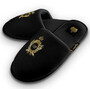 Pomp��s by Casa Padrino Luxus Herren VIP Hotelslipper mit Krone Schwarz / Gold - designed by Harald Gl��ckler 