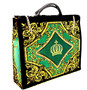 Pomp��s by Casa Padrino Luxus Damen Handtaschen Set Baroque Flowers mit Krone und Strass Steine Gr�n / Schwarz / Gold - Pomp��se Damen Handtaschen designed by Harald Gl��ckler