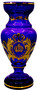 Pomp��s by Casa Padrino Luxus Pokal Vase mit 24 Karat Vergoldung Lila / Gold  14 x H. 30,5 cm - Pomp��se Blumenvase designed by Harald Gl��ckler 