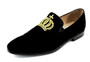 Pomp��s by Casa Padrino Luxus Samt Slipper Krone Schwarz / Gold - Verschiedene Schuhgr��en - designed by Harald Gl��ckler