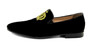 Pomp��s by Casa Padrino Luxus Samt Slipper Krone Schwarz / Gold - Verschiedene Schuhgr��en - designed by Harald Gl��ckler