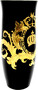 Pomp��s by Casa Padrino Luxus Vase mit 24 Karat Vergoldung Schwarz / Gold  12,3 x H. 30 cm - Pomp��se Blumenvase designed by Harald Gl��ckler