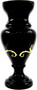 Pomp��s by Casa Padrino Luxus Pokal Vase mit 24 Karat Vergoldung Schwarz / Gold  14 x H. 30,5 cm - Pomp��se Blumenvase designed by Harald Gl��ckler