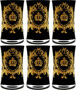 Pomp��s by Casa Padrino Luxus Wasserglas Set Schwarz / Gold  8 x H. 13 cm - Wassergl�ser mit 24 Karat Vergoldung - Pomp��se Gl�ser designed by Harald Gl��ckler