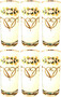 Casa Padrino Luxus Jugendstil Wasserglas 6er Set Wei� / Mehrfarbig / Gold - Handgefertigte und handgravierte Wassergl�ser mit 24 Karat Vergoldung - Hotel & Restaurant Accessoires