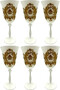 Pomp��s by Casa Padrino Luxus Barock Weinglas Set We� / Gold  8,7 x H. 20,3 cm - Weingl�ser mit 24 Karat Vergoldung - Pomp��se Weingl�ser designed by Harald Gl��ckler - Luxus Designer Weingl�ser