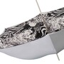 Regenschirm Damen Animalier mit silbernen Rosen - Manuelle �ffnung - 100% Polyester - Griff aus Acetat - Handmade in Italy