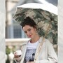 Regenschirm Damen Blumen Elfenbein - Handmade in Italy