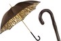 Regenschirm Damen Brauner Regenschim mit Tigermuster, Doppelgewebe - Handmade in Italy