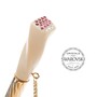 Regenschirm Damen Elfenbeinschirm mit rosa Bl�ten - Manuelle �ffnung - 100% Polyester - Griff mit Swarovski�-Kristallen - Handmade in Italy