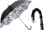 Regenschirm Damen Fiori Neri - Manuelle �ffnung - 100% Polyester - Griff aus Acetat - Handmade in Italy