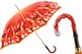 Regenschirm Damen Orange Pinselstriche - Automatische �ffnung - 100% Polyester - Griff aus Acetat - Handmade in Italy