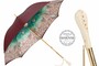 Regenschirm Damen Paisley Burgund, Doppelgewebe - Manuelle �ffnung - 100% Polyester - Griff mit Swarovski�-Kristallen - Handmade in Italy
