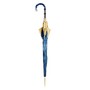 Regenschirm Damen mit Blauen Dahlien - Automatische �ffnung - 100% Polyester - Griff aus Acetat - Handmade in Italy