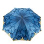Regenschirm Damen mit Blauen Dahlien - Automatische �ffnung - 100% Polyester - Griff aus Acetat - Handmade in Italy