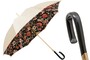 Regenschirm Damen mit Blumenmotiv - Manuelle �ffnung - 100% Polyester - Griff aus Acetat - Handmade in Italy