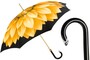 Regenschirm Damen mit Gold Dahlien - Automatische �ffnung - 100% Polyester - Griff aus Acetat - Handmade in Italy