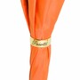 Regenschirm Damen mit Orangen Blumen, Doppelgewebe - Manuelle �ffnung - 100% Polyester - Griff aus Acetat - Handmade in Italy