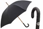 Regenschirm Herren Punto Bianco mit Strau�enledergriff - Handmade in Italy
