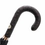 Regenschirm Herren Punto Bianco mit Strau�enledergriff - Handmade in Italy
