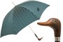 Regenschirm Herren mit Streifen und Ente - Automatische �ffnung - 100% Polyester - Griff aus Acetat - Handmade in Italy