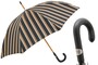 Regenschirm Herren mit Streifen und Ledergriff - Handmade in Italy