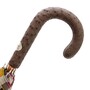 Regenschirm Herren mit Streifen und Strau�enledergriff 2 - Handmade in Italy
