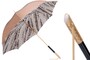 Romantische Regenschirm mit Perlenmuster, Doppelgewebe f�r Damen - Manuelle �ffnung - 100% Polyester - Schmuck-Griff - Handmade in Italy