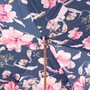 Rosa Regenschirm mit Blumen f�r Damen - Manuelle �ffnung - 100% Polyester - Griff aus Acetat - Handmade in Italy