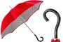 Roter Regenschirm mit Schwarzen Punkten, Doppelgewebe f�r Damen - Handmade in Italy