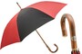 Roter und Schwarzer Regenschirm f�r Mann, Kastanie - Handmade in Italy