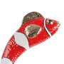 Schuhanzieher Roter Fisch - Buchenholz-Stange, Schaufel aus ABS, Griff aus Emailliertem Messing - Handmade in Italy