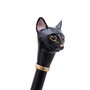 Schuhanzieher Schwarze Katze - Buchenholz-Stange, Schaufel aus ABS, Griff aus Emailliertem Messing - Handmade in Italy